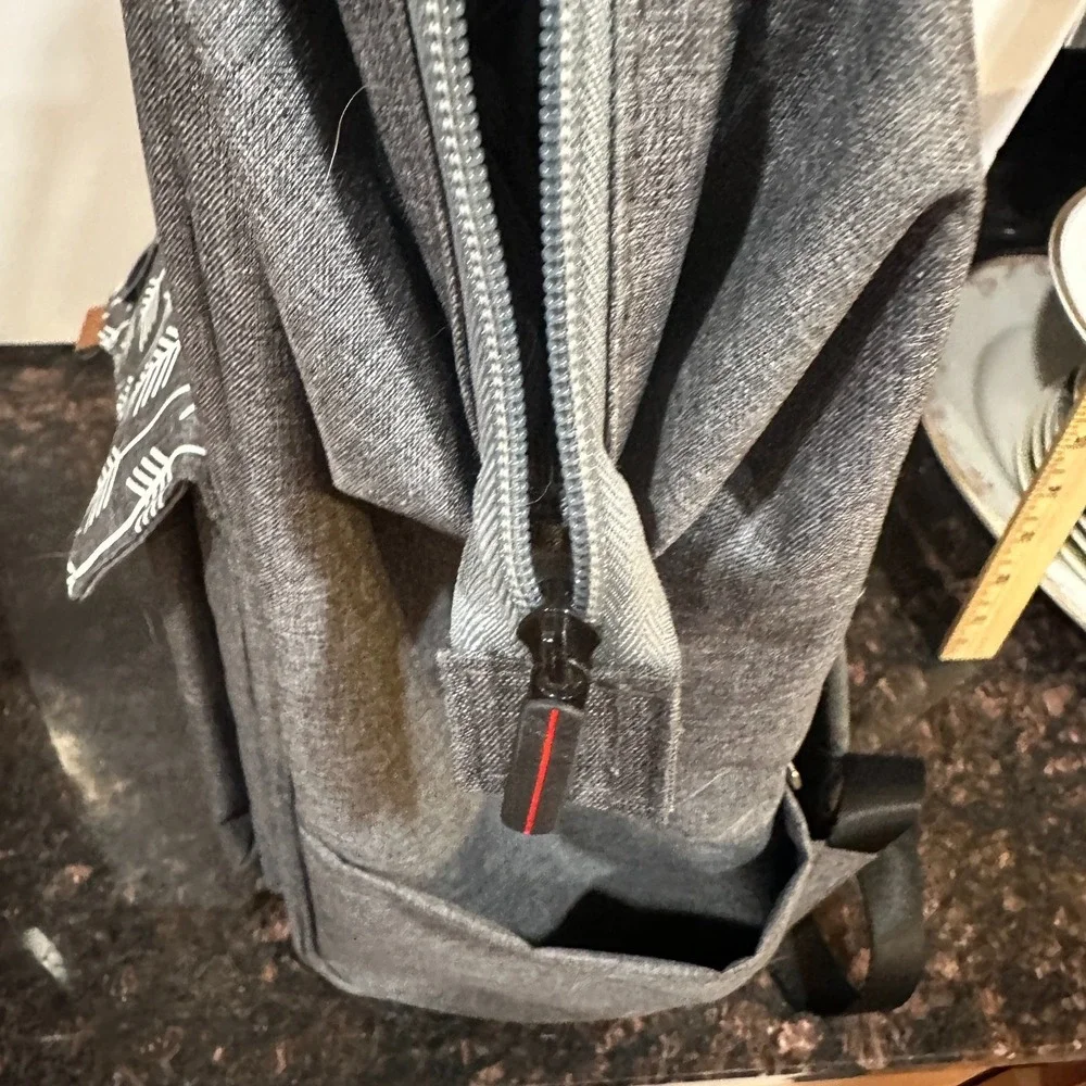 Leke Sky Gray Diaper Backpack Bag Arrow Pattern Multi Pocket Travel Unisex